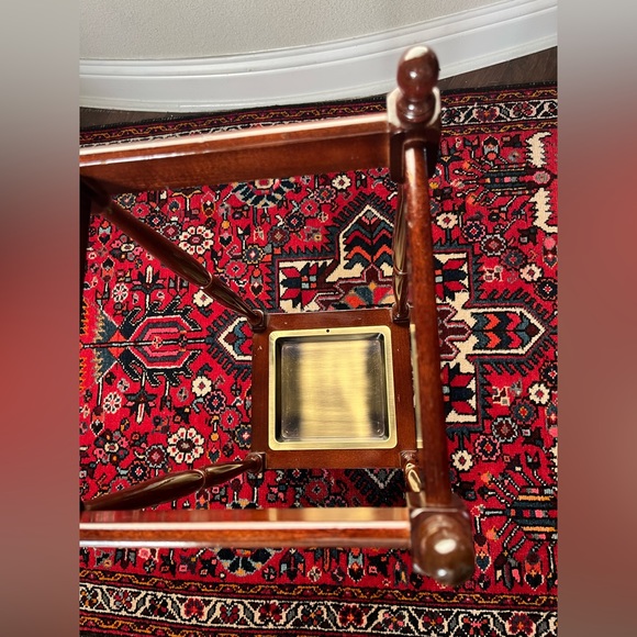 Vintage Bombay Company 1992 Antique-Style Mahogany Brass Umbrella Stand - Picture 6 of 12